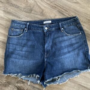 GOOD AMERICAN The Cut-Off Shorts in Blue
464 Wash Raw Hem High Waist 16